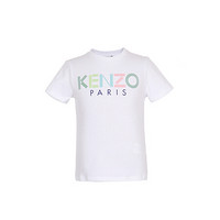 KENZO KIDS 高田贤三 奢侈品童装 20春夏 男童白色棉质LOGO短袖T恤 KQ10638 01 6A/6岁/116cm