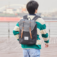 Herschel Retreat 大号双肩包男书包女背包休闲旅行包10066 经典蓝色/酒红色条纹