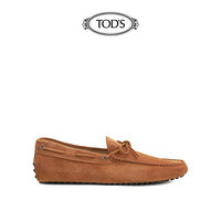 托德斯 TOD'S男鞋男士手工小牛皮LOGO印花豆豆鞋 棕色 38