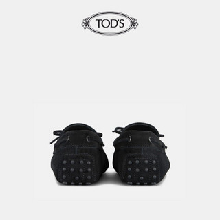 托德斯 TOD'S男鞋男士手工小牛皮LOGO印花豆豆鞋 黑色 41