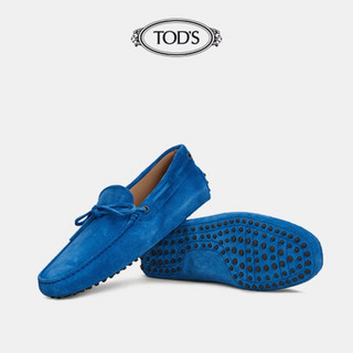 托德斯 TOD'S男鞋男士手工小牛皮LOGO印花豆豆鞋 蓝色 38