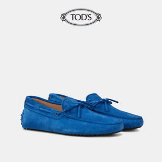 托德斯 TOD'S男鞋男士手工小牛皮LOGO印花豆豆鞋 蓝色 38