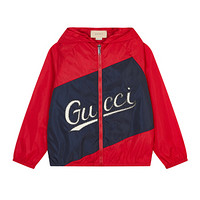 古驰 GUCCI 21春夏 奢侈品童装 儿童红色/蓝色尼龙Gucci字样夹克 638052 XWAMC 6429 8A/8岁/130cm