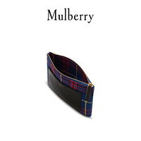 Mulberry/玛珀利女包东京走秀款英式格纹帆布拉链小袋零钱包手拿包 瓷蓝色