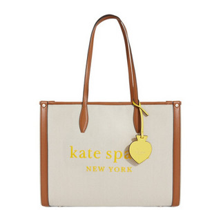 凯特·丝蓓 Kate Spade 21春夏 奢侈品 女士专柜款大号托特包自然棕织物 PXRUB292 290