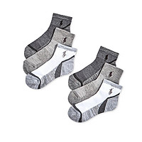 RALPH LAUREN 拉尔夫·劳伦 Little & Big Boys 6-Pack Marled Quarter-Length Socks