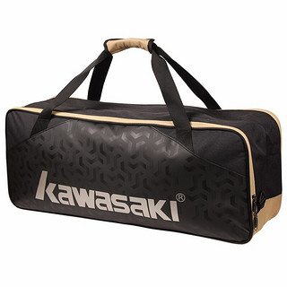 KAWASAKI川崎羽毛球拍包单肩背包可手提专业运动训练6支装矩形方包男女袋 8643深灰/金色