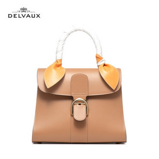 Delvaux 2021春夏小羊皮绑带 丝绸粉-茶色-白