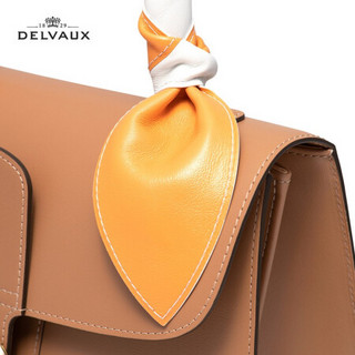 Delvaux 2021春夏小羊皮绑带 丝绸粉-茶色-白