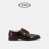 托德斯 TOD'S女鞋女士牛皮经典系带鞋 酒红色 40.5