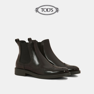 托德斯 TOD'S女鞋女士经典牛皮踝靴 黑色 34.5