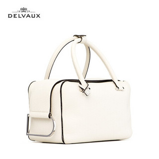 Delvaux 奢侈品包包女包 经典系列Cool Box 牛皮手提单肩斜挎包 520礼物 白色 中号