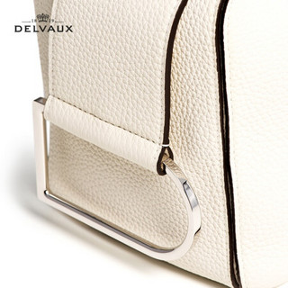 Delvaux 奢侈品包包女包 经典系列Cool Box 牛皮手提单肩斜挎包 520礼物 白色 中号