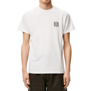 罗意威 LOEWE 男士棉质Anagram刺绣休闲短袖T恤 H526341XAI 2100 白色 M