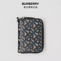 博柏利 BURBERRY 2021春夏 墨蓝色 专属标识印花棉质帆布挂带卡片夹 80402831