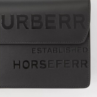 博柏利 BURBERRY 2021春夏 黑色 Horseferry 印花皮革斜背包 80390141