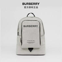 博柏利 BURBERRY 2021春夏 黑色 / 拼色 大号徽标印花棉质帆布双肩包 80389031