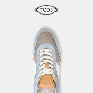 托德斯 TOD'S官方2021春夏新品线上专享TABS男鞋男士绒面皮拼织物运动鞋 蓝色拼灰色 42