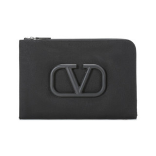 华伦天奴 valentino 男士织物v logo装饰手拿包黑色 vy2b0457dzk 0no