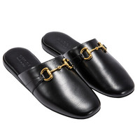 古驰(GUCCI)男士黑色平底鞋拖鞋 604075 D3V00 1000 42