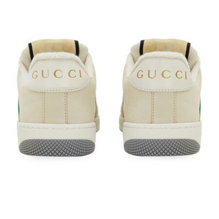 古驰 GUCCI 女士Screener系列米色尼龙红绿织带做旧效果运动鞋 577684 9PYQ0 9116 5/35