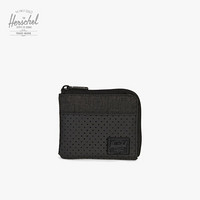 Herschel Johnny 时尚钱包男钱包女短款小款钱夹潮牌零钱包10414 Aspect系列-经典麻黑色/黑色