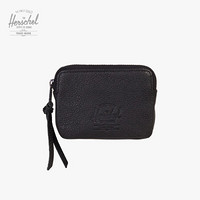 Herschel Oxford 牛皮短款钱包皮夹10367 黑色荔枝皮