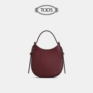 托德斯 TOD'S官方2021春夏新品女包女士OBOE小号手袋 酒红色