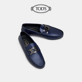 托德斯 TOD'S官方2021春夏新品KATE男鞋男士CITY系列皮革豆豆鞋 蓝色 38