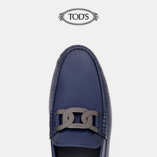 托德斯 TOD'S官方2021春夏新品KATE男鞋男士CITY系列皮革豆豆鞋 蓝色 38