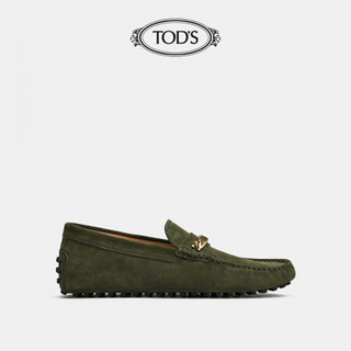 托德斯 TOD'S官方2021春夏新品男鞋男士绒面皮革豆豆鞋 绿色 45