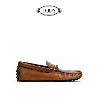 托德斯 TOD'S官方2021春夏新品男鞋男士皮革豆豆鞋一脚蹬男 棕色 45.5