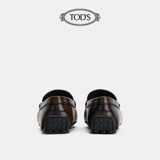 托德斯 TOD'S官方2021春夏新品男鞋男士CITY系列皮革豆豆鞋一脚蹬男 棕色 42