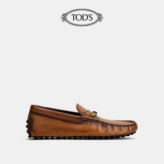 托德斯 TOD'S官方2021春夏新品男鞋男士皮革豆豆鞋一脚蹬男 棕色 45.5