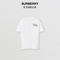 BURBERRY 博柏利 2021秋冬地址印花棉质宽松 T 恤衫80427491 白色 L