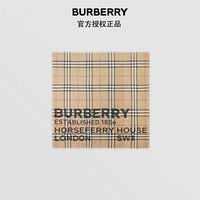 博柏利（BURBERRY）Horseferry 印花格纹丝毛混纺大号方巾80355551 典藏米色 1