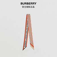 博柏利（BURBERRY）2021秋冬专属标识拼徽标印花窄版丝巾80305611 朱红色 1