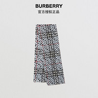 博柏利（BURBERRY）2021秋冬专属标识印花轻盈格纹丝毛混纺围巾80431901 浅蓝色 1