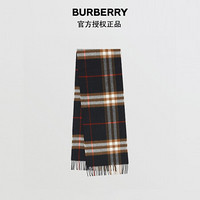 BURBERRY 博柏利 2021秋冬经典格纹羊绒围巾80164081 黑色 / 棕色