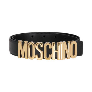 莫斯奇诺 MOSCHINO  金色“moschino”字母logo 黑色腰带 Z2 A 8012 8001 3555 48男款