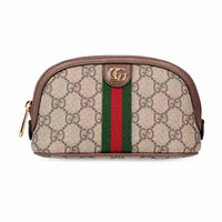 古驰 GUCCI 女包 Ophidia系列棕色大号帆布手拿包旅行包 625551 96IWG 8745