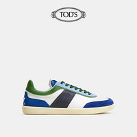 TOD'S官方2021早秋新品女士绒面拼接运动板鞋百搭休闲鞋 蓝拼绿 36.5