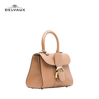 DELVAUX 女包奢侈品包包单肩斜挎手提包迷你 Brillant系列 奶茶色