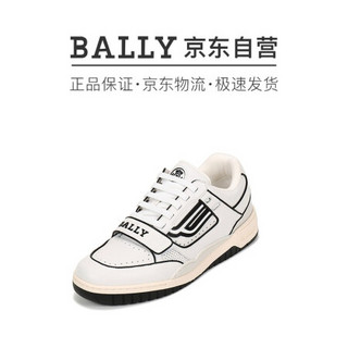 巴利 BALLY 男士皮革系带休闲运动鞋白色 KOWE 07 6234667 9.5/43.5码
