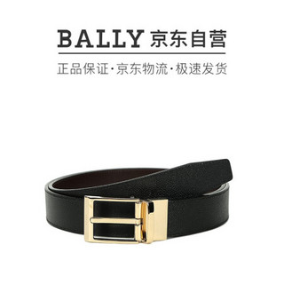 巴利 BALLY 男士皮质金色扣头针扣式双面皮带腰带黑色巧克力色 SHIFF 35 M 30 6235318 100cm