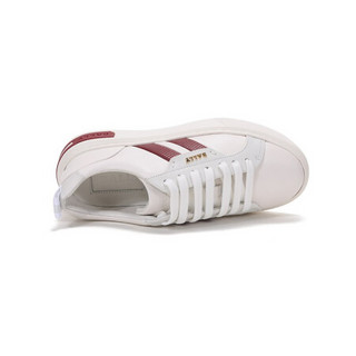 巴利 BALLY 女士皮质系带休闲运动鞋板鞋小白鞋白色红白条纹 MAXIM W 208 6237824 5/38码
