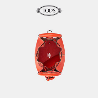 TOD'S官方2021春夏新品女包女士迷你皮革水桶包单肩包斜挎包 橙色
