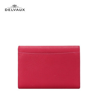 DELVAUX  奢侈品钱包女士卡包手拿包Mutin系列 覆盆子红