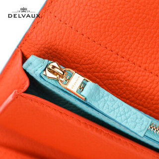 DELVAUX  奢侈品钱包女士卡包手拿包Mutin系列 辣椒橙