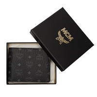 MCM 奢侈品 中性礼盒款Visetos Original系列黑色人造革对折式钱包 MXSAAVI02BK001